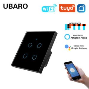86 European standard tuya WIFI switch tempered glass switch panel timer voice zero fire version smart switch