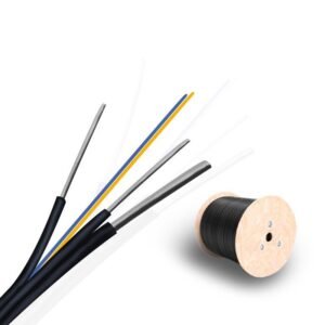 4 core Fiber cable Outdoor 3 steel wire black