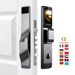 Tuya App Smart Door Lock Digital Automatic 3d Face Recognition Fingerprint Key Password Camera Aluminum Alloy